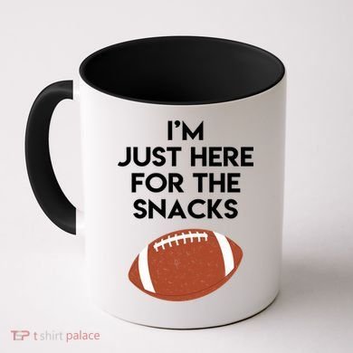 I'm Just Here for the Snacks Football Coffee Mug