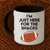 I'm Just Here for the Snacks Football Coffee Mug thumb 2