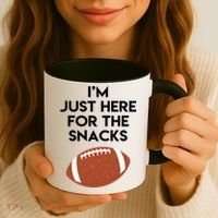 I'm Just Here for the Snacks Football Coffee Mug thumb 3