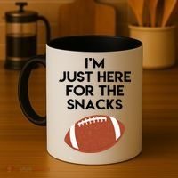 I'm Just Here for the Snacks Football Coffee Mug thumb 4
