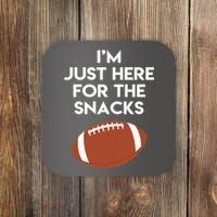 I'm Just Here for the Snacks Football Coaster thumb 0