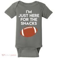 I'm Just Here for the Snacks Football Baby Bodysuit thumb 0