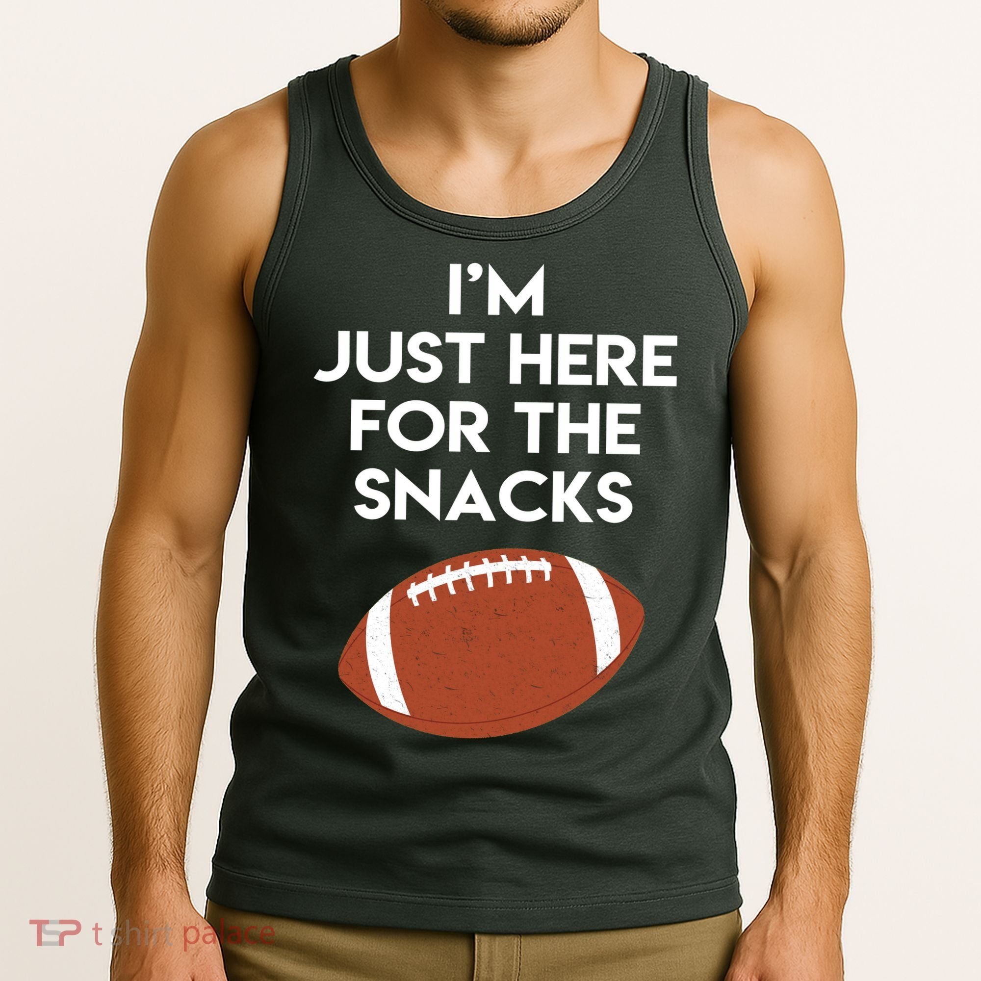 I'm Just Here for the Snacks Football Tank Top