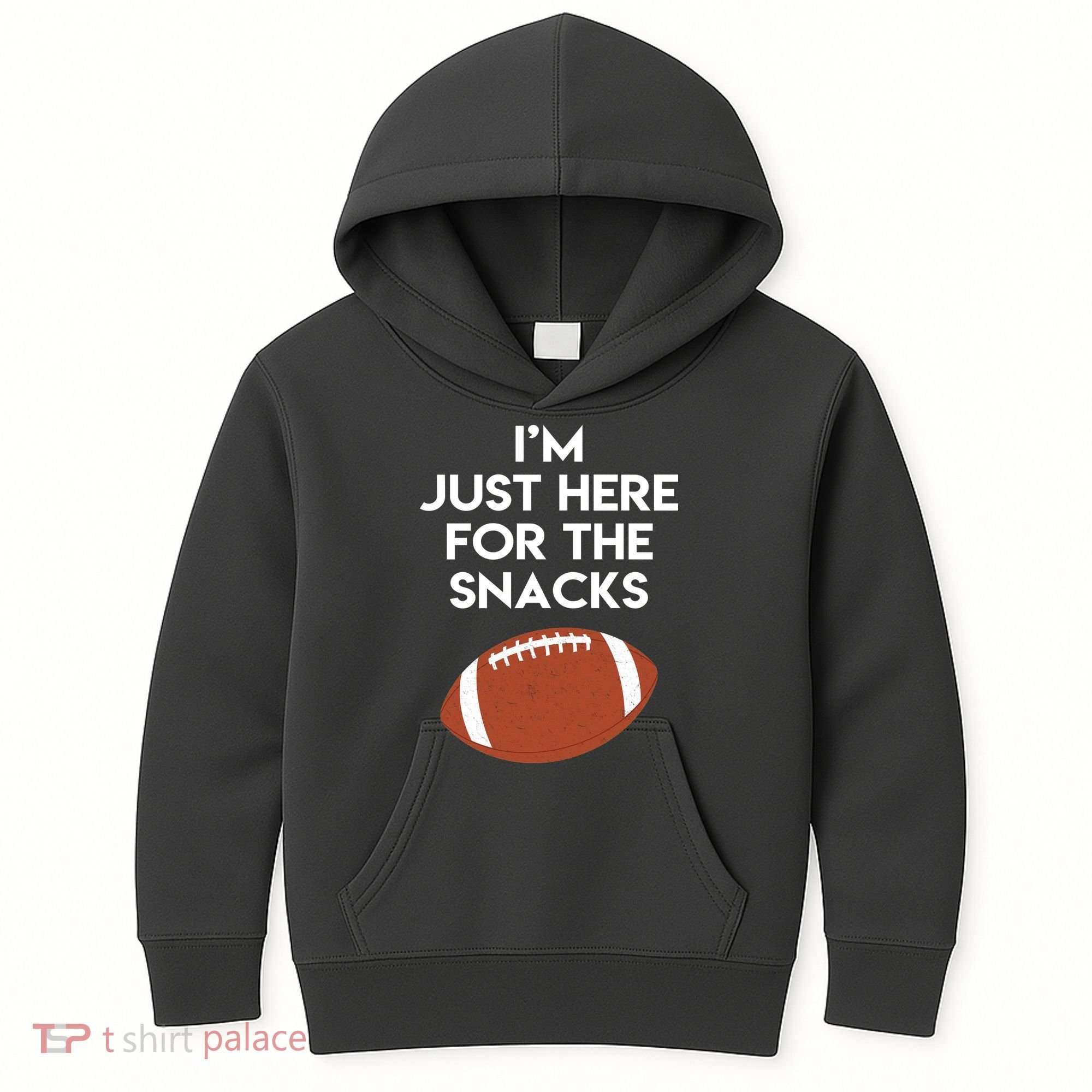 I'm Just Here for the Snacks Football Kids Hoodie