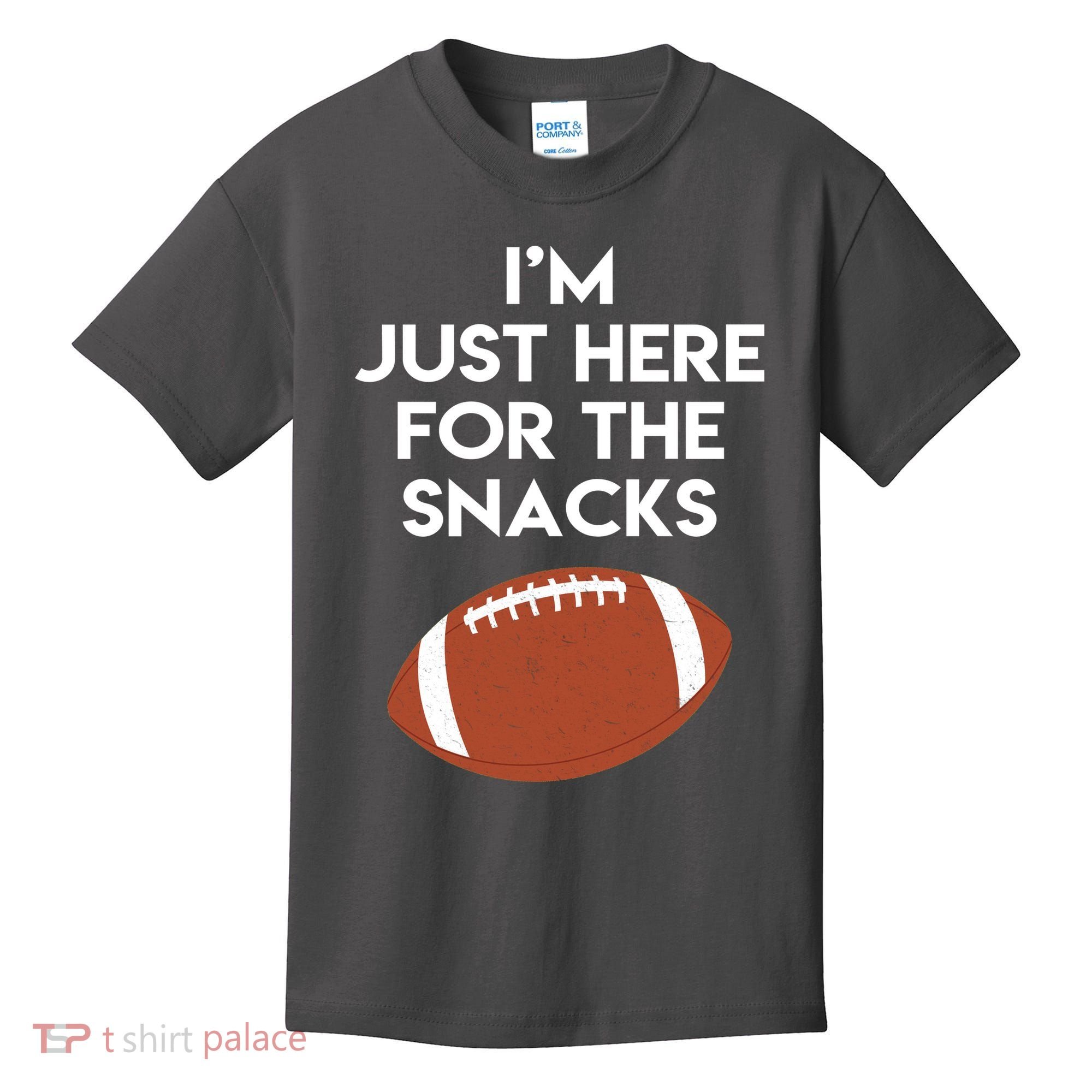 I'm Just Here for the Snacks Football Kids T-Shirt
