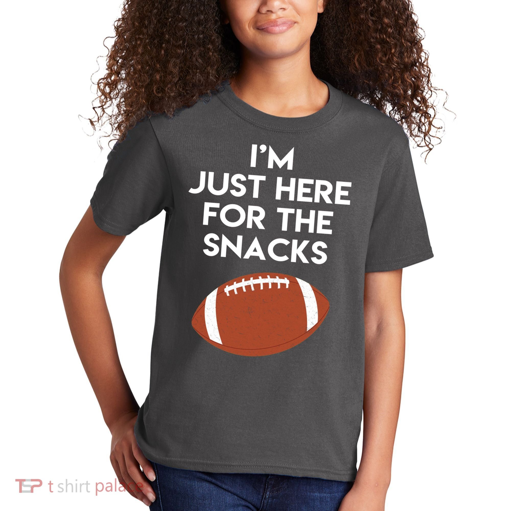 I'm Just Here for the Snacks Football Kids T-Shirt