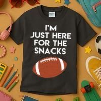 I'm Just Here for the Snacks Football Kids T-Shirt thumb 3