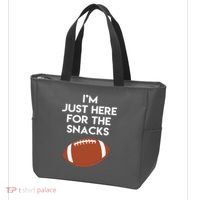 I'm Just Here for the Snacks Football Tote Bag thumb 3