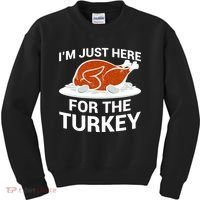 I'm Just Here For The Turkey Thanksgiving Kids Sweatshirt thumb 0