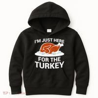 I'm Just Here For The Turkey Thanksgiving Kids Hoodie thumb 0