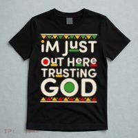 I'm Just Out Here Trusting God Traditional Colors T-Shirt thumb 5