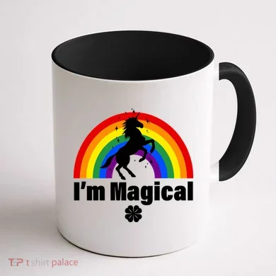 I'm Magical Clover Unicorn Coffee Mug back