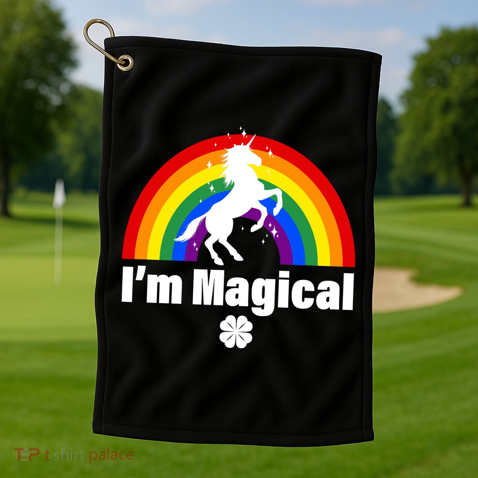 I'm Magical Clover Unicorn Golf Towel