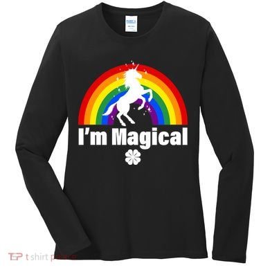 I'm Magical Clover Unicorn Women's Long Sleeve Shirt