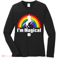 I'm Magical Clover Unicorn Women's Long Sleeve Shirt thumb 0