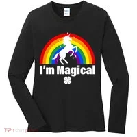 I'm Magical Clover Unicorn Women's Long Sleeve Shirt thumb 0