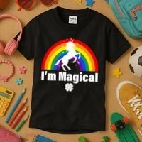 I'm Magical Clover Unicorn Kids T-Shirt thumb 3