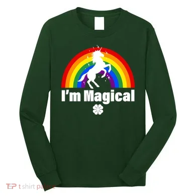 I'm Magical Clover Unicorn Long Sleeve Shirt