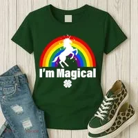 I'm Magical Clover Unicorn Women's T-Shirt thumb 3