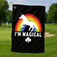 I'm Magical Unicorn Funny St. Patrick's Day Golf Towel thumb 1