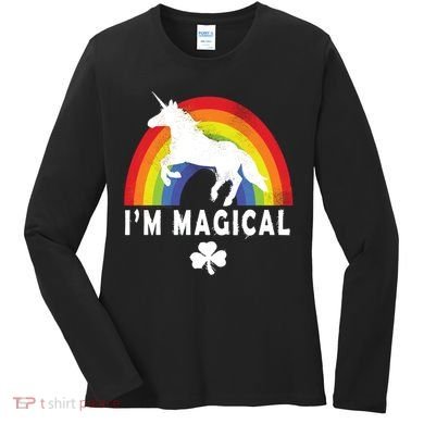 I'm Magical Unicorn Funny St. Patrick's Day Women's Long Sleeve Shirt