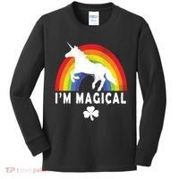 I'm Magical Unicorn Funny St. Patrick's Day Kids Long Sleeve Shirt thumb 0