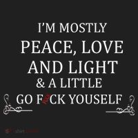 I'm Mostly Peace Love And Light  Golf Towel thumb 3