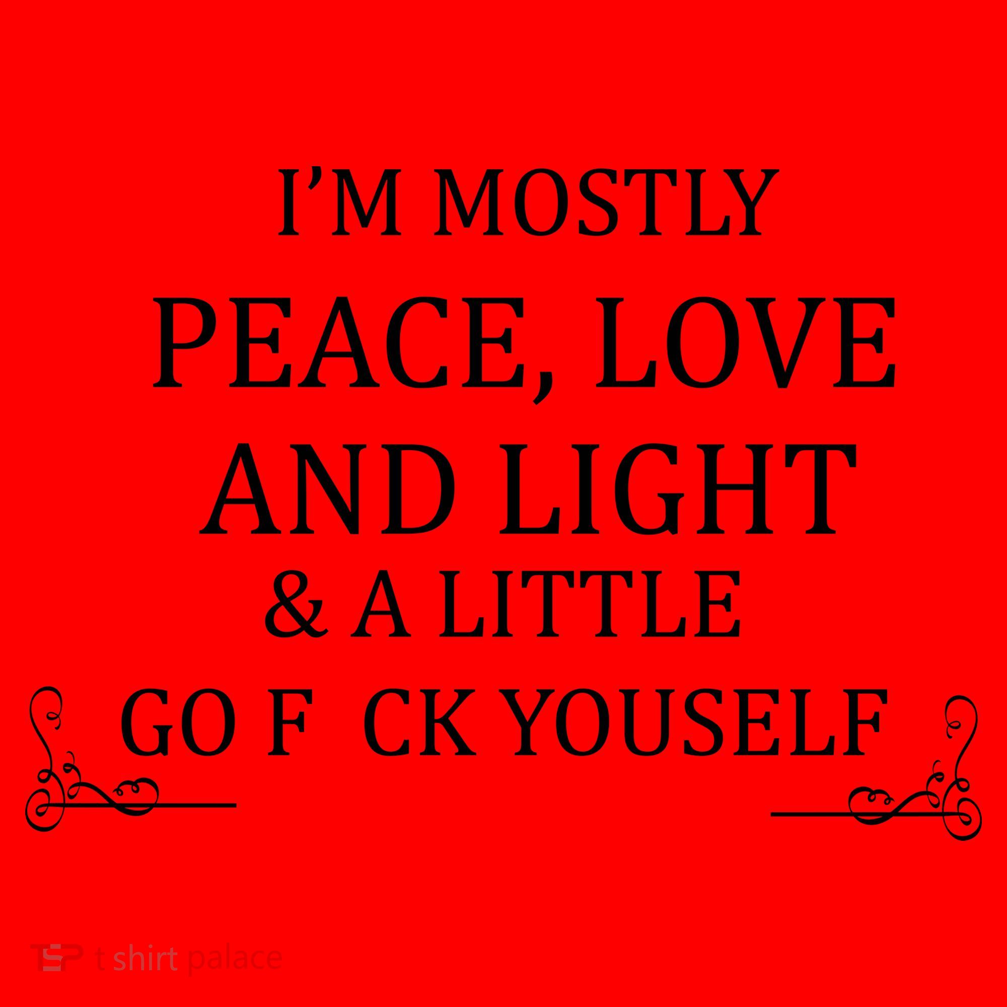 I'm Mostly Peace Love And Light  Santa Hat