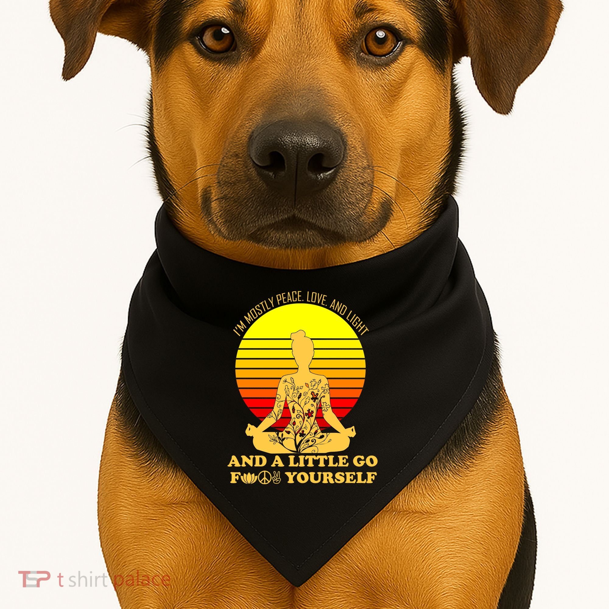 I'm Mostly Peace Love And Light Funny USA-Made Doggie Bandana
