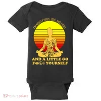 I'm Mostly Peace Love And Light Funny Baby Bodysuit thumb 0
