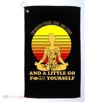 I'm Mostly Peace Love And Light Funny Golf Towel thumb 0