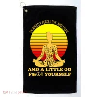 I'm Mostly Peace Love And Light Funny Golf Towel thumb 0