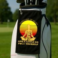 I'm Mostly Peace Love And Light Funny Golf Towel thumb 2
