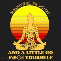 I'm Mostly Peace Love And Light Funny Golf Towel thumb 3