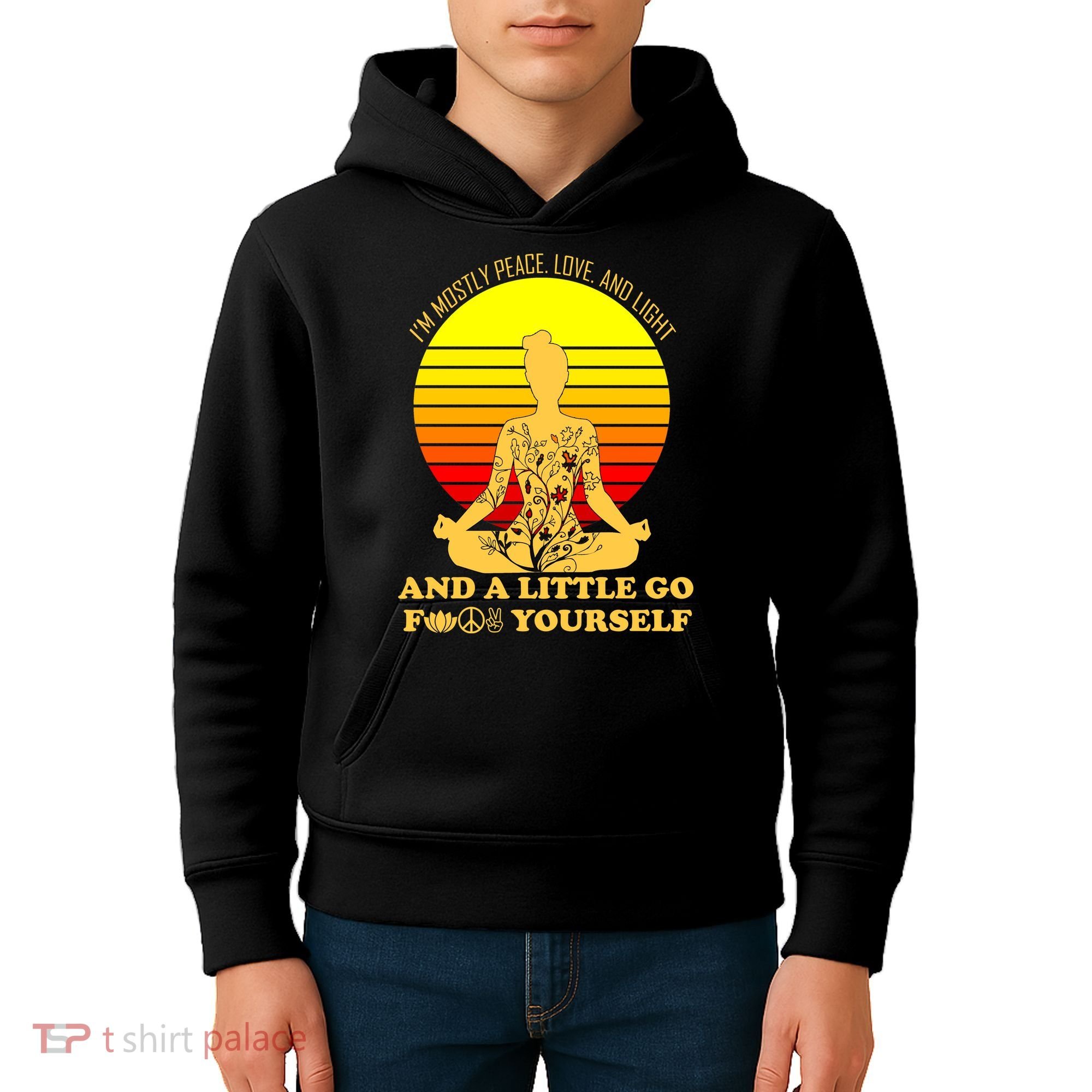 I'm Mostly Peace Love And Light Funny Kids Hoodie