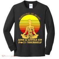 I'm Mostly Peace Love And Light Funny Kids Long Sleeve Shirt thumb 0