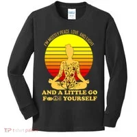I'm Mostly Peace Love And Light Funny Kids Long Sleeve Shirt thumb 0