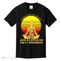 I'm Mostly Peace Love And Light Funny Kids T-Shirt thumb 0