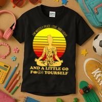 I'm Mostly Peace Love And Light Funny Kids T-Shirt thumb 3