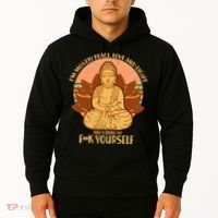 I'm Mostly Peace Love Light Yoga Buddha Hoodie thumb 2