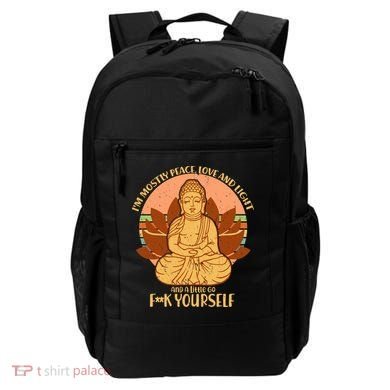 I'm Mostly Peace Love Light Yoga Buddha Backpack