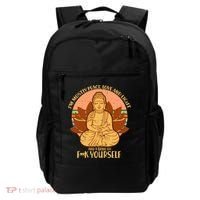 I'm Mostly Peace Love Light Yoga Buddha Backpack thumb 0