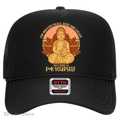 I'm Mostly Peace Love Light Yoga Buddha Hat