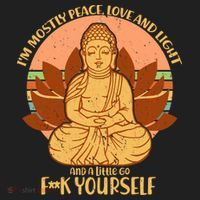 I'm Mostly Peace Love Light Yoga Buddha Hat thumb 2