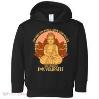 I'm Mostly Peace Love Light Yoga Buddha Toddler Hoodie thumb 0
