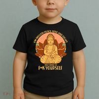 I'm Mostly Peace Love Light Yoga Buddha Toddler T-Shirt thumb 2