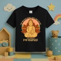 I'm Mostly Peace Love Light Yoga Buddha Toddler T-Shirt thumb 3