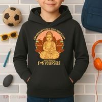 I'm Mostly Peace Love Light Yoga Buddha Kids Hoodie thumb 2