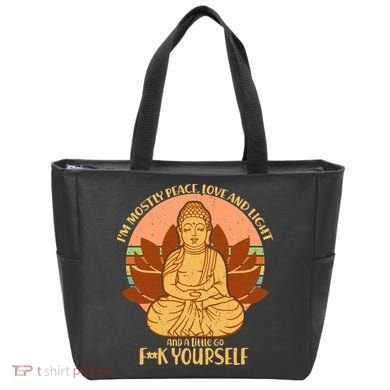 I'm Mostly Peace Love Light Yoga Buddha Tote Bag