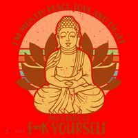 I'm Mostly Peace Love Light Yoga Buddha Santa Hat thumb 1